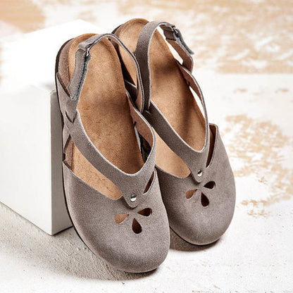 ✨👡【Oferta ograniczona】【35–44】Wysokiej jakości skórzane sandały rekreacyjne 2025 ✅ Zaokrąglony nosek ✅ Płaska podeszwa