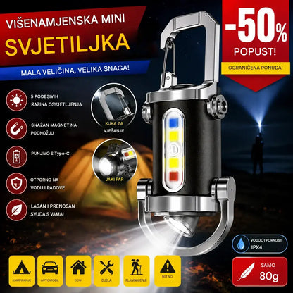 【Kupi 1 i dobiješ 1 besplatno】🔥Velika ponuda🔥Mini svjetiljka za ključeve, super svijetla i vodootporna s izlazom od 1200 lm