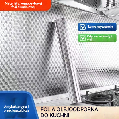 【30cm10m】🛡️ Samoprzylepna folia aluminiowa odklejana – tłuszczoodporna, odporna na wysokie temperatury i łatwa do czyszczenia