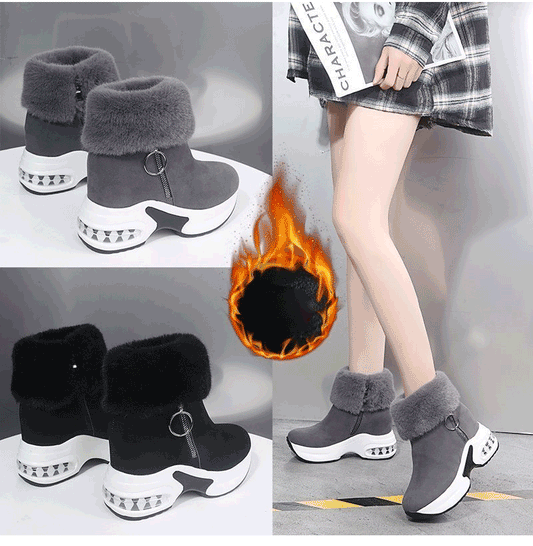 【35-43】💕2024 nowe zimowe damskie pluszowe bawełniane buty na grubej podeszwie-3806250