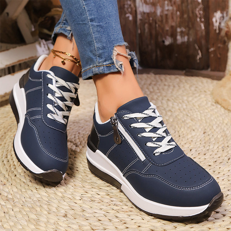🔥🥿Zapatillas ortopédicas para mujer, elegantes y cómodas, con cremallera lateral y suela gruesa.
