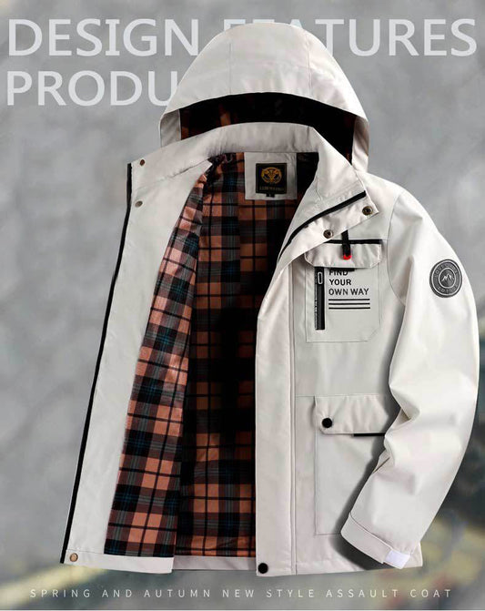 🔥 【M-4XL】 2024 Jesienno-zimowa nowa męska ciepła kurtka wiatroszczelna i wodoodporna-3766599