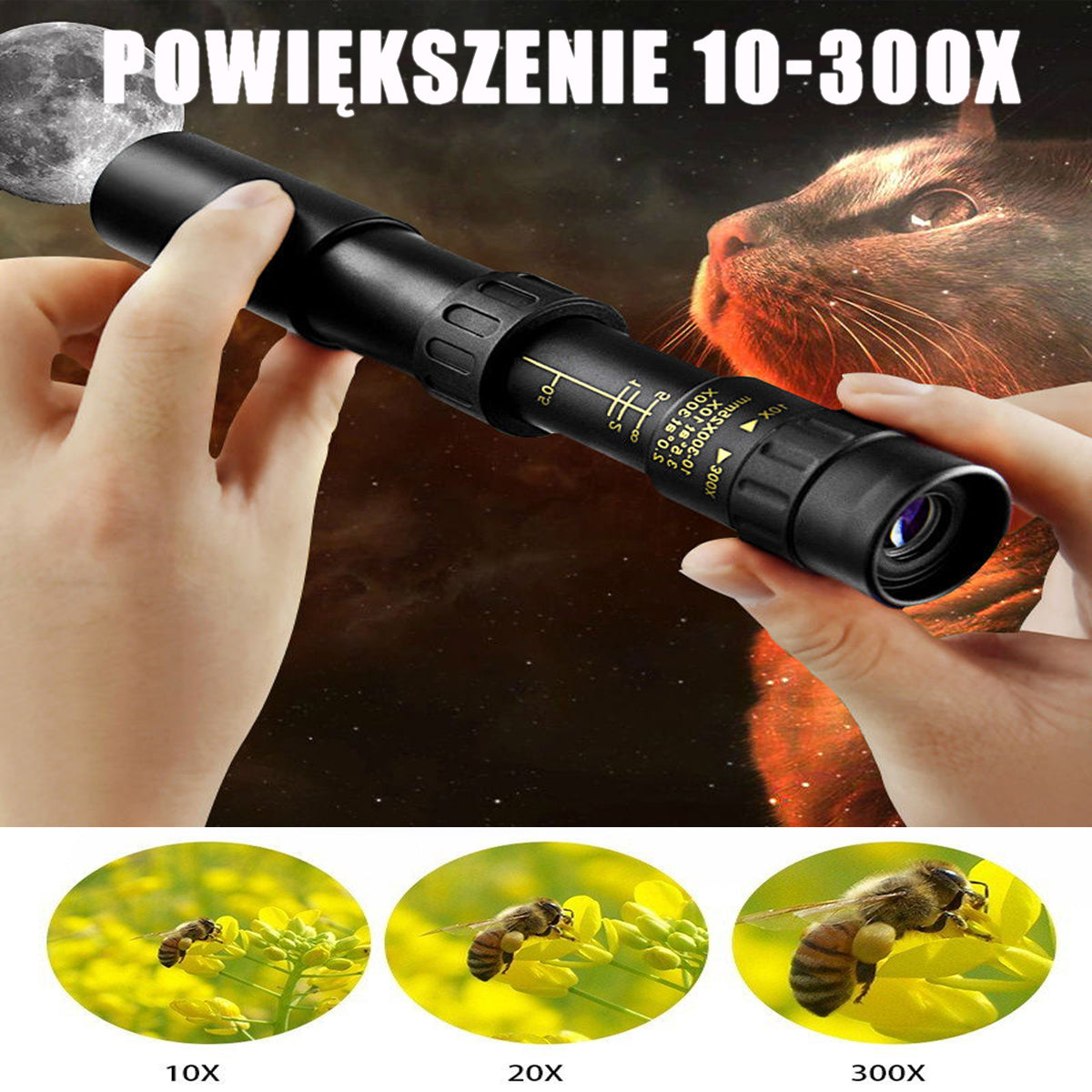 🔥🔥Wysoka jakość, super niska cena🔥 Monokular o wysokiej rozdzielczości, powiększenie 10-300x, mocny, przenośny monokular-3766602
