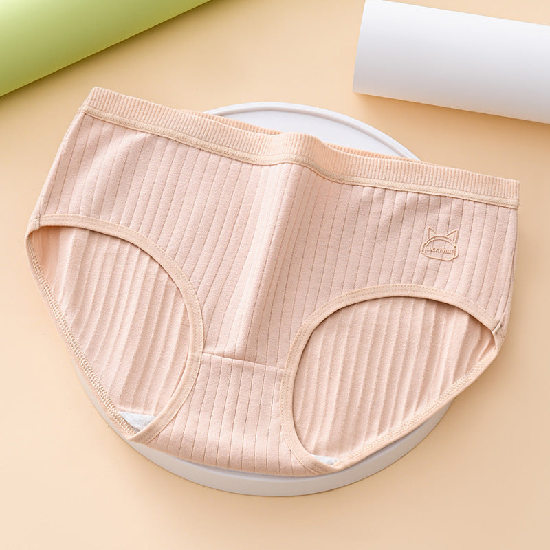 (7 kusů) Pohodlné a jednoduché antibakteriální dámské kalhotky s vysokým pasem