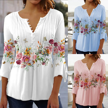 😍【Oferta ograniczona czasowo】Elegancki damski T-shirt z dekoltem w serek [S-5XL]