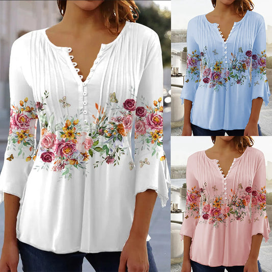 😍【Oferta ograniczona czasowo】Elegancki damski T-shirt z dekoltem w serek [S-5XL]