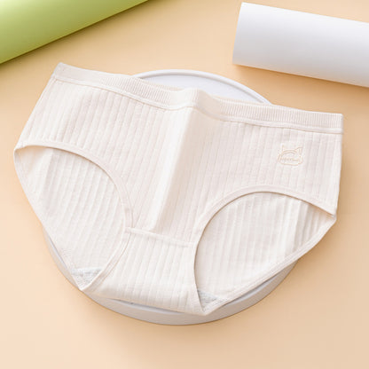 (7 kusů) Pohodlné a jednoduché antibakteriální dámské kalhotky s vysokým pasem