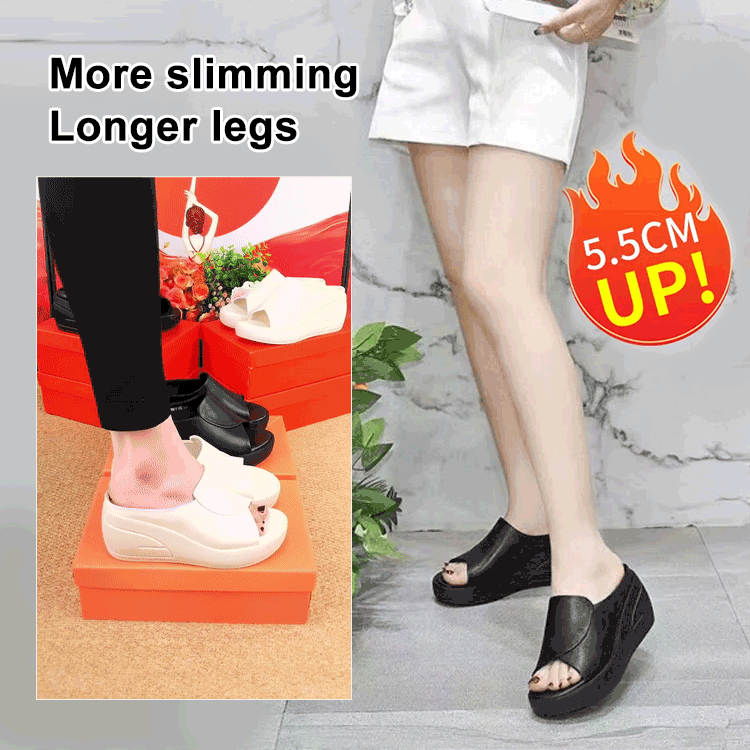 🔥【Kup 1, a 1 dostaniesz gratis】[obcas 5,5 cm] Klapki na koturnie z miękką podeszwą3920037