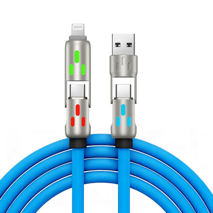 🔥 (duljine 2 metra) 4-u-1 PD 240W kabel – USB-C, Lightning i USB-A brzo punjenje, aluminij i silikon, sinkronizacija podataka ⚡📱
