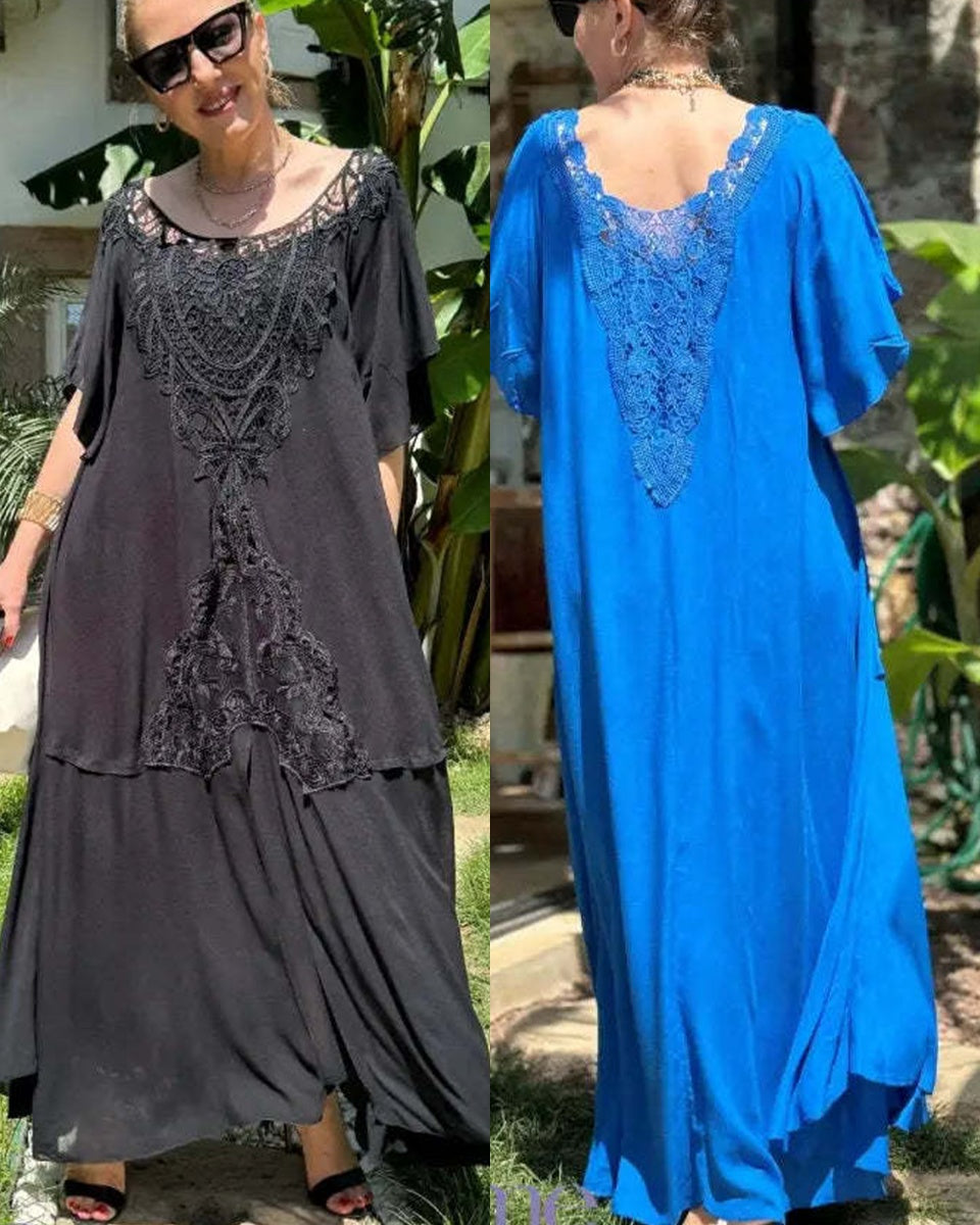 【S-5XL】👗2024 Nova široka čipkasta ženska haljina veće veličine--3700003