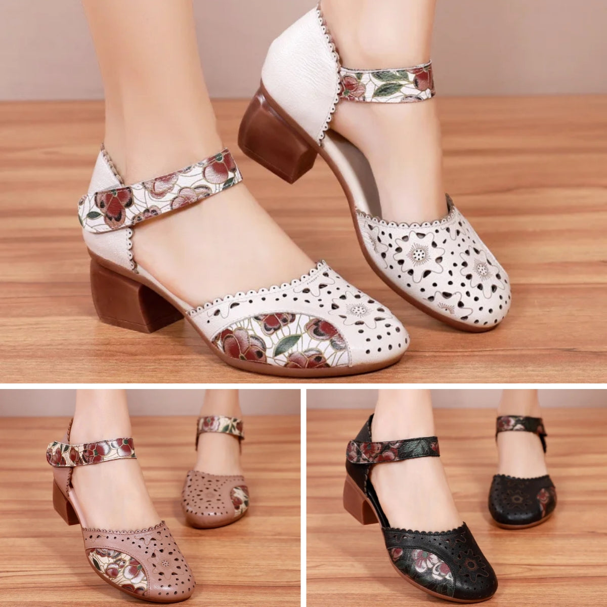 Nowość, bestseller 🔥【35-40】Damskie sandały na obcasie z miękkiej skóry 2025