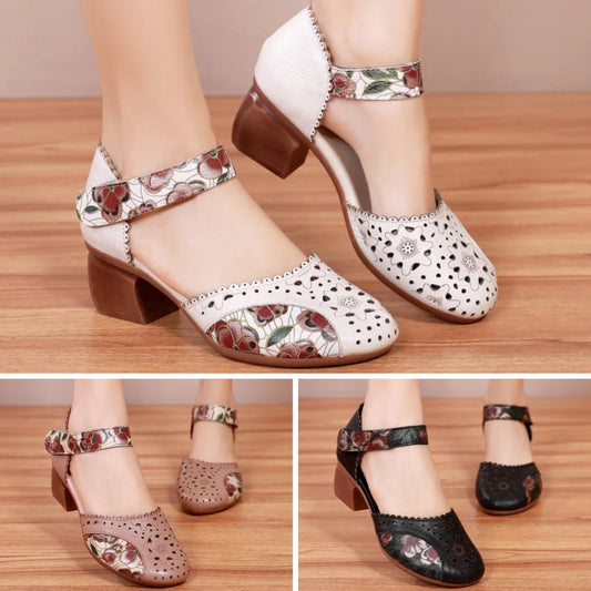 Nowość, bestseller 🔥【35-40】Damskie sandały na obcasie z miękkiej skóry 2025