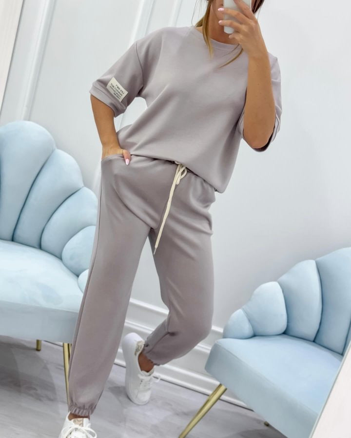 ⏳ Oferta ograniczona czasowo: Kup 1, drugi gratis! ⏰ Damski jednokolorowy, casualowy komplet: top + spodnie (S-5XL)
