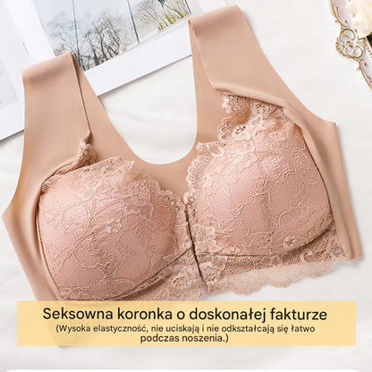 【40-100KG】Ten biustonosz ma efekt unoszenia, podnoszącą i dopasowującą się konstrukcję oraz zapięcie z przodu.