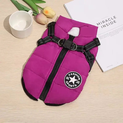 🐱🐶【S-5XL】❄️ Topla podstavljena jakna za pse i mačke — vodoodbojna, s reflektirajućim elementima i ugrađenim pojasom