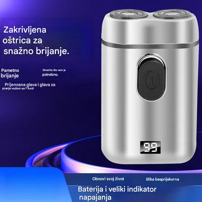🧡【Zadnji dan, pola cijene】Mini prijenosni električni brijač s magnetskim vodootpornim dvostrukim oštricama