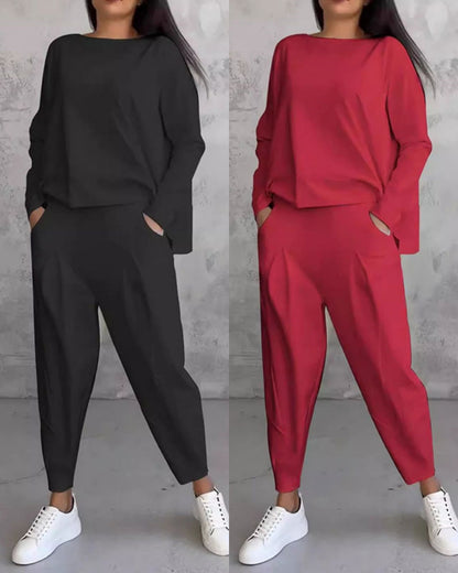 💥💃 Ograničena ponuda 49% praznina 💖 Nova kolekcija rana jesen 2025 - komplet dugi rukav i duga hlača - mekan i topao. 