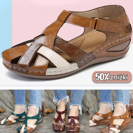 【34-44】🔥50% rabatu🔥Modne damskie sandały z miękkiej skóry na grubej podeszwie z wydrążonym wzorem_3620985