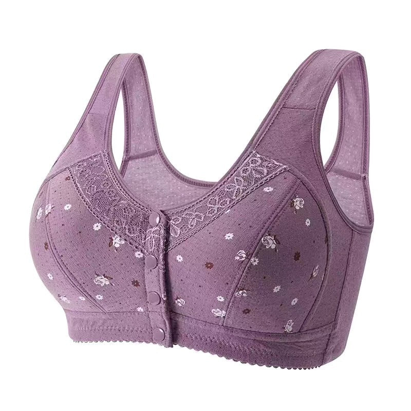 💟【Kup 1, dostajesz 1 gratis】💌【Waga 45-100 kg】 Wygodny biustonosz typu kamizelka z koronką dla kobiet w średnim i starszym wieku, bez stali drucianej, w dużych rozmiarach