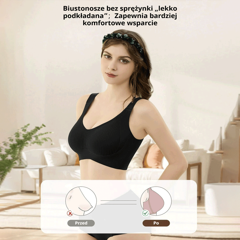 😍【Zestaw 4 szt.】Bezszwowy biustonosz bez fiszbin dla kobiet ❤️【40–95 kg】
