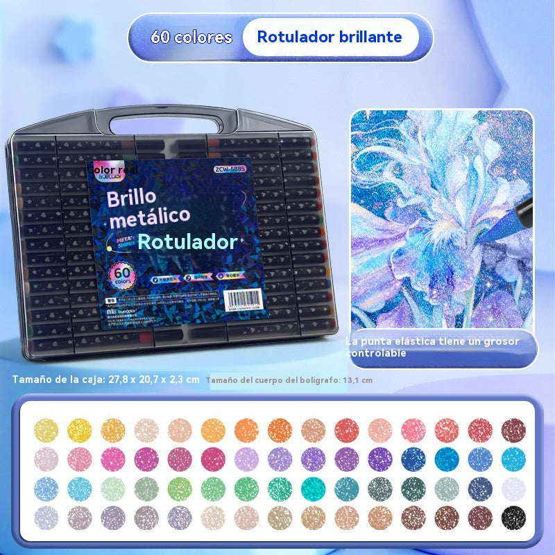 【60 colores】🔥✨️Set de iluminadores flash de doble punta