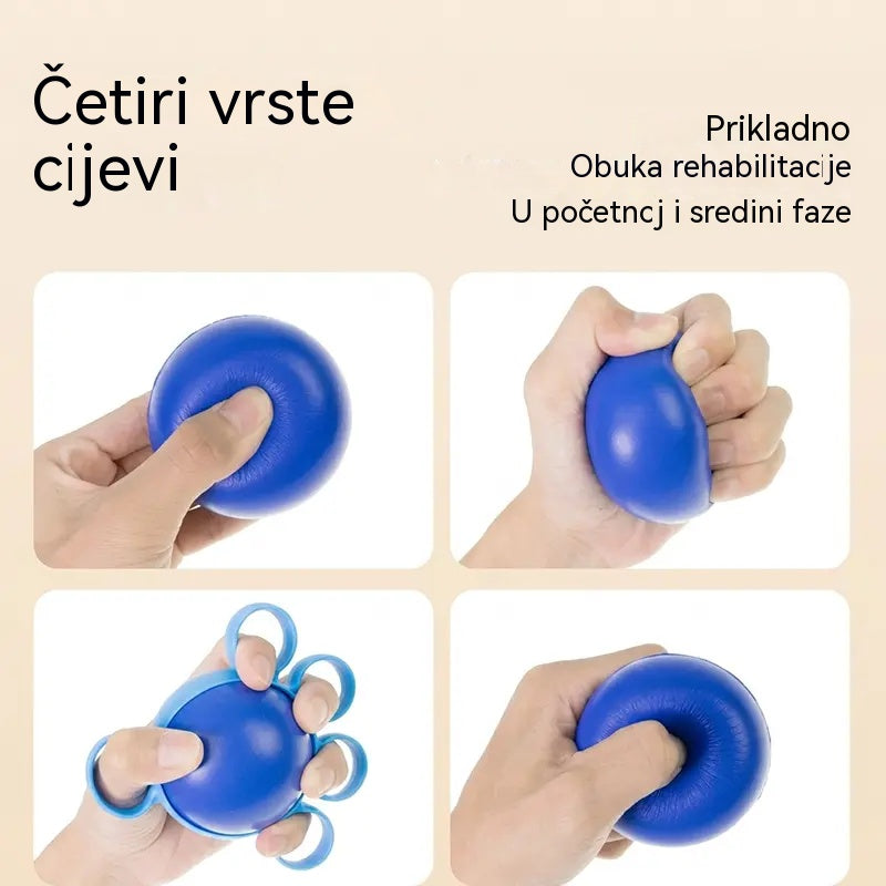 Ortopedska lopta za oporavak prstiju i šake, s fiksacijskim prstenovima, sprava za trening snage i pokretljivosti za starije osobe ili moždani udar
