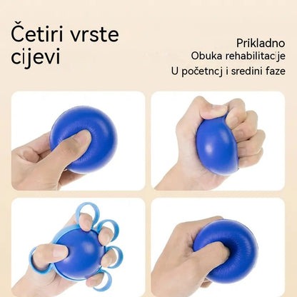 Ortopedska lopta za oporavak prstiju i šake, s fiksacijskim prstenovima, sprava za trening snage i pokretljivosti za starije osobe ili moždani udar