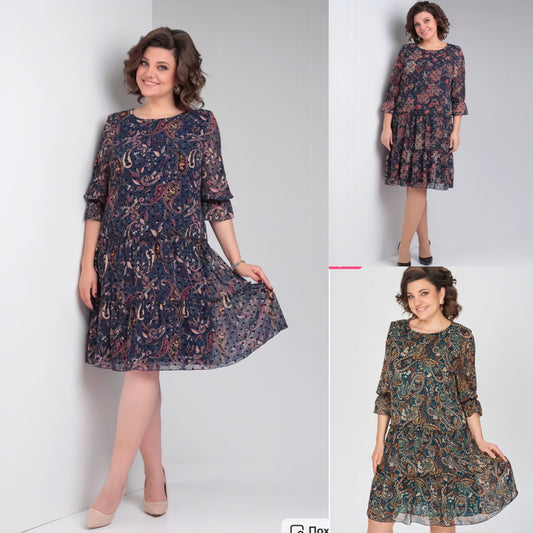 🍁💛【🥇Najlepiej sprzedający się】👗【S-5XL】2025 Nowa wiosenna sukienka z nadrukiem--3913979