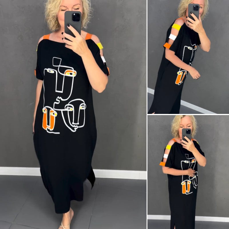 🌷👗【S-5XL】❤️2024 nowa elegancka spódnica z odkrytymi ramionami-3679586