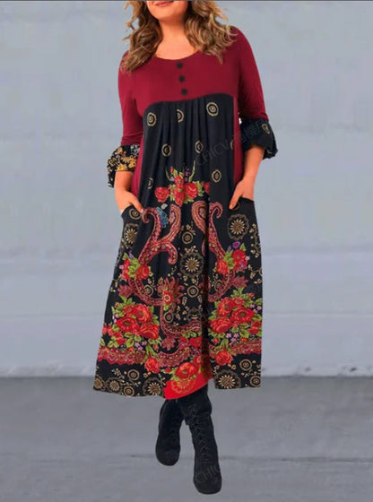 👗【S–5XL】Нова ретро рокля есен/зима 2025 · Стилна, удобна и елегантна