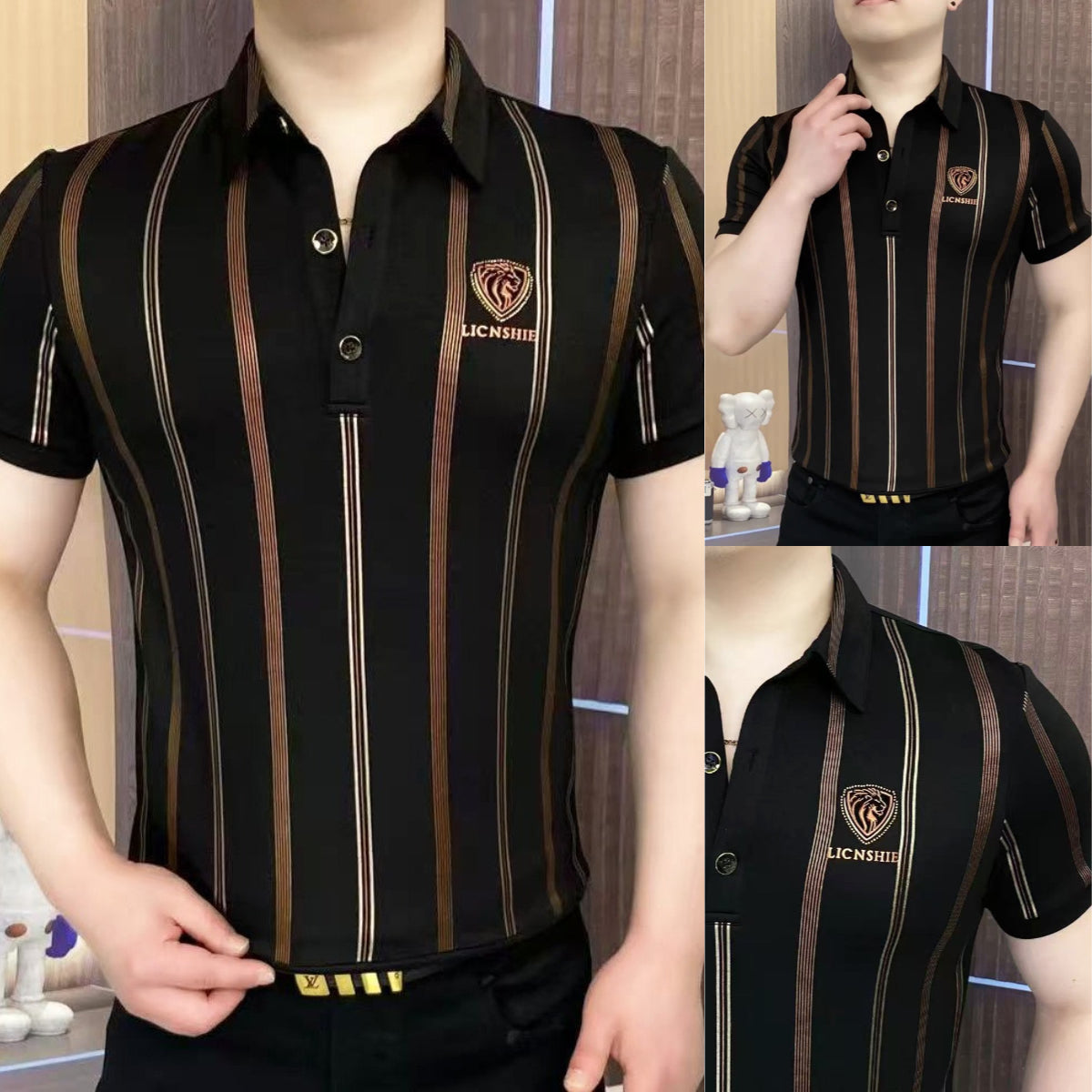 ✨【50% zniżki】【M-5XL】👕‍♂️ Elegancka męska koszulka polo z klapami, modny charakter, dobra cena