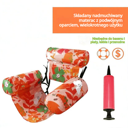 💦📢 Składany pływający materac z oparciem