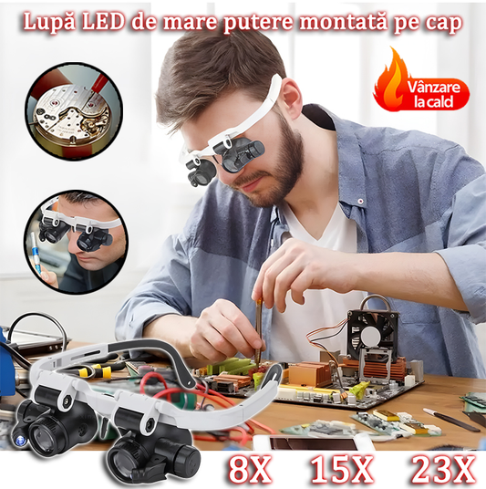 Brýle Lupa 8x 15x 23x Klenotník Hodinář Páskové Lupy Lupy LED světlo Optické sklo Nástroj Oprava Čtení Velkolepý