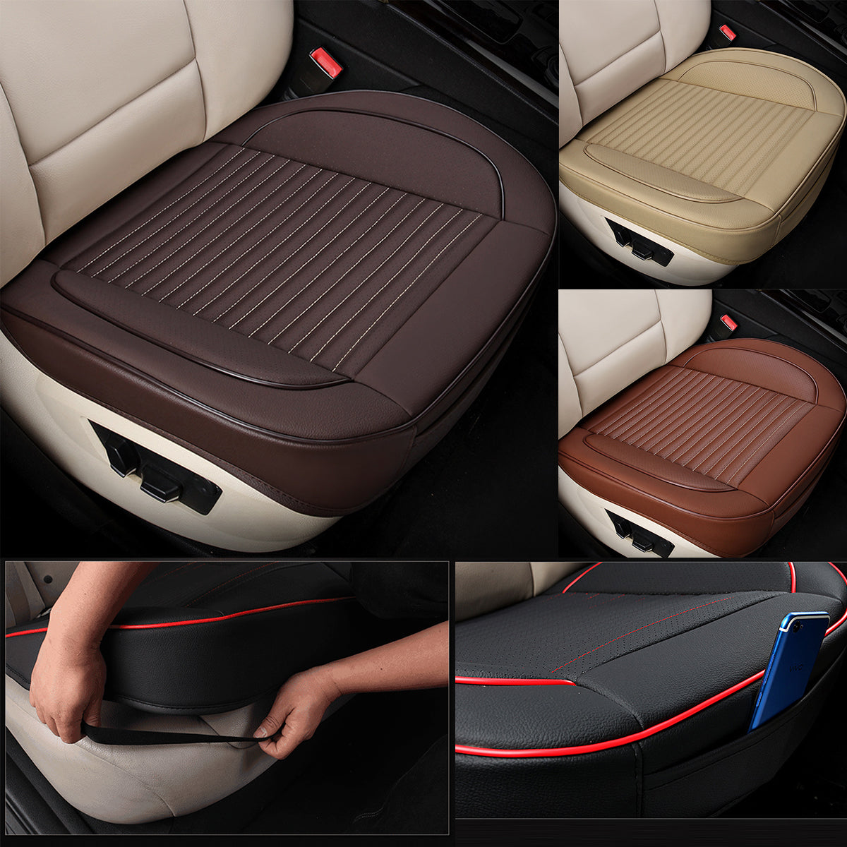 🚗 【Kup 1, a 1 dostaniesz gratis】 Poduszka do fotelika samochodowego ze skóry naturalnej typu all-inclusive-3861081