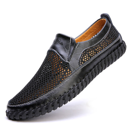 【38-48】👞Letnie nowe męskie buty z siateczki – duże rozmiary – prawdziwa skóra bydlęca ✅Odporne na pot i nieprzyjemny zapach ✅Oddychające i wygodne
