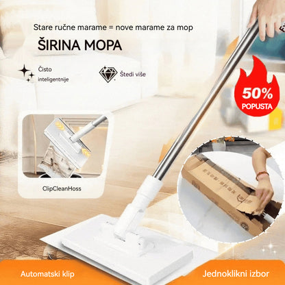 🔥【4-dijelni set】Višenamjenski mop s kopčom za krpu, novi kućni mop bez potrebe za pranjem