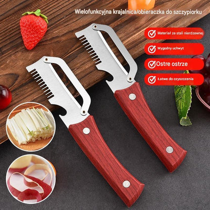 ✅ Kup jeden, a drugi dostaniesz gratis (2 produkty) 🧅🔪 3-w-1 wielofunkcyjny obierak kuchenny: obieraj, kroj i otwieraj słoiki! 🔥