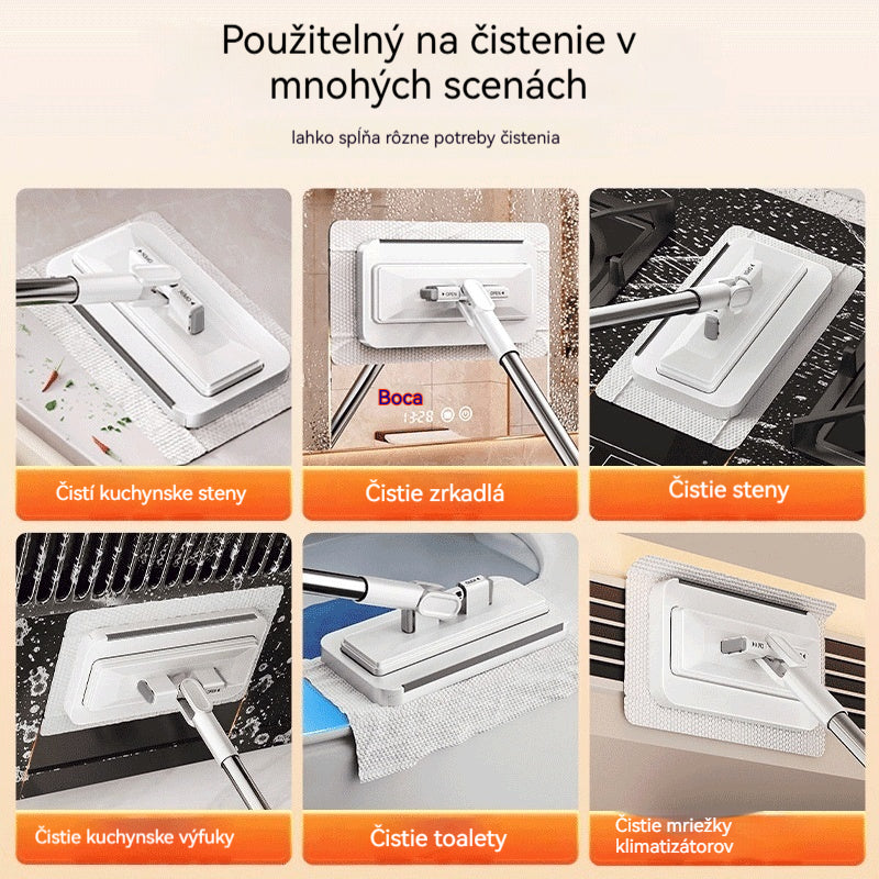 🔥【4-dielna sada】Multifunkčný mop s klipsom na handričku, nový domáci mop bez potreby prania