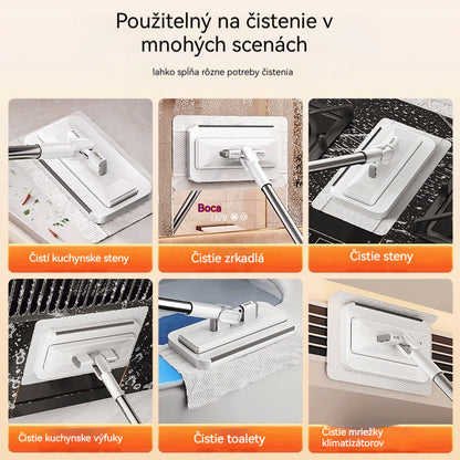 🔥【4-dielna sada】Multifunkčný mop s klipsom na handričku, nový domáci mop bez potreby prania