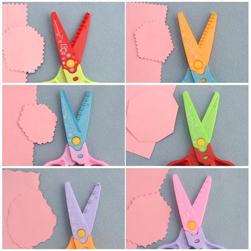 🥰【6 komada - 6 različitih oblika】✂️🌈Sigurnosne škare za djecu (za DIY konstrukcije)