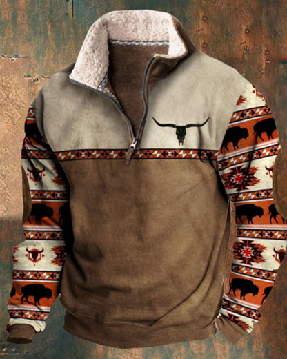 👕【35% sleva】【S-4XL】Pánský módní teplý svetr s dlouhým rukávem a 3D potiskem na podzim/zimu 2025