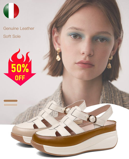 🔥【Wysokość obcasa: 5cm】【35-40】2025 Nowe miękkie, antypoślizgowe, grube sandały rzymskie🎁