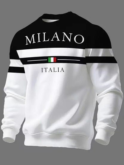 【S-6XL】Muške majice dugih rukava s natpisom „Milano Italia”