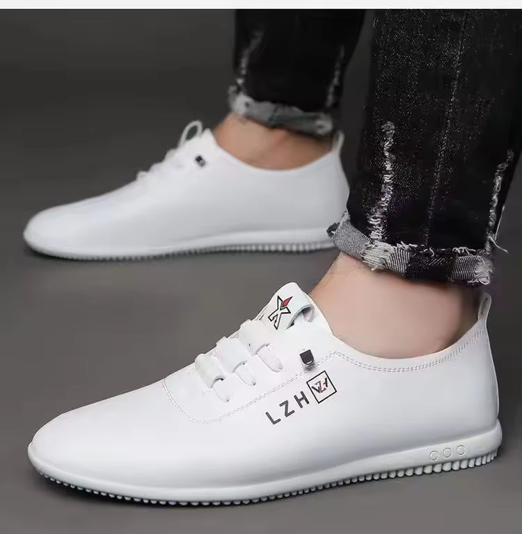 🔥【39-44】 2025 Noua pantofi din piele moale, alb, respirabil, anti-miros, cu talpă moale-3925583