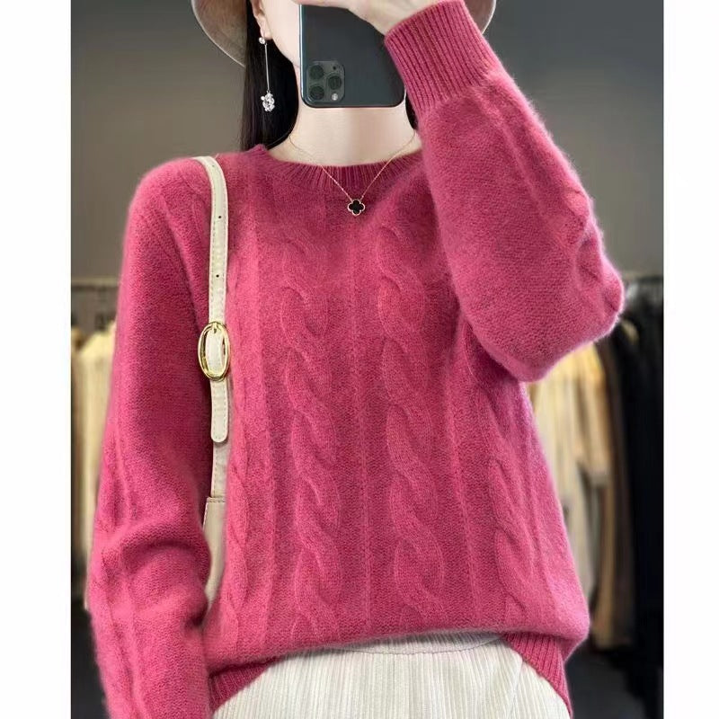 🔥⛄【S-XL】Nowy sweter z wełny na jesień i zimę 2025, jednolity kolor, wysokiej jakości