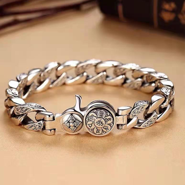✨Wysoka jakość 2024 - elegancka, klasyczna męska nowa srebrna bransoletka 925-3739866