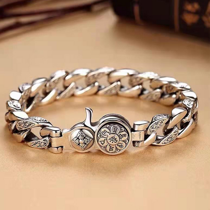 ✨Wysoka jakość 2024 - elegancka, klasyczna męska nowa srebrna bransoletka 925-3739866