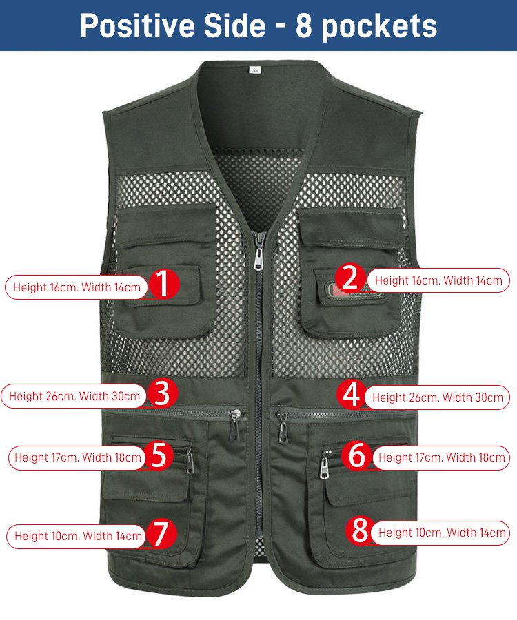 🔥 Praktyczna kamizelka z wieloma kieszeniami, dostępne rozmiary XL-4XL