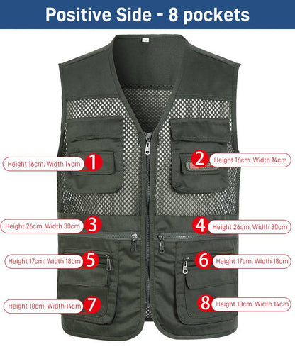 🔥 Praktyczna kamizelka z wieloma kieszeniami, dostępne rozmiary XL-4XL