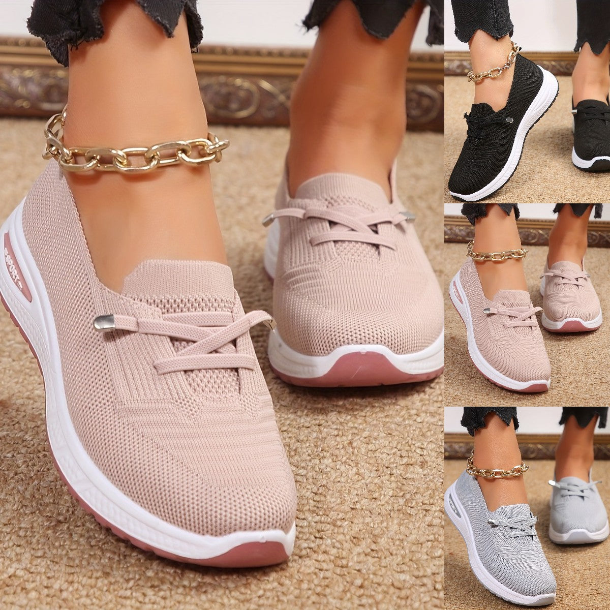 【36-41】Damskie buty sportowe, buty na płaskiej podeszwie, buty dla mamy, wsuwane buty płócienne 3640627